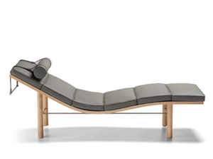 TUSCANY - Upholstered leather chaise longue _ Molteni & C.